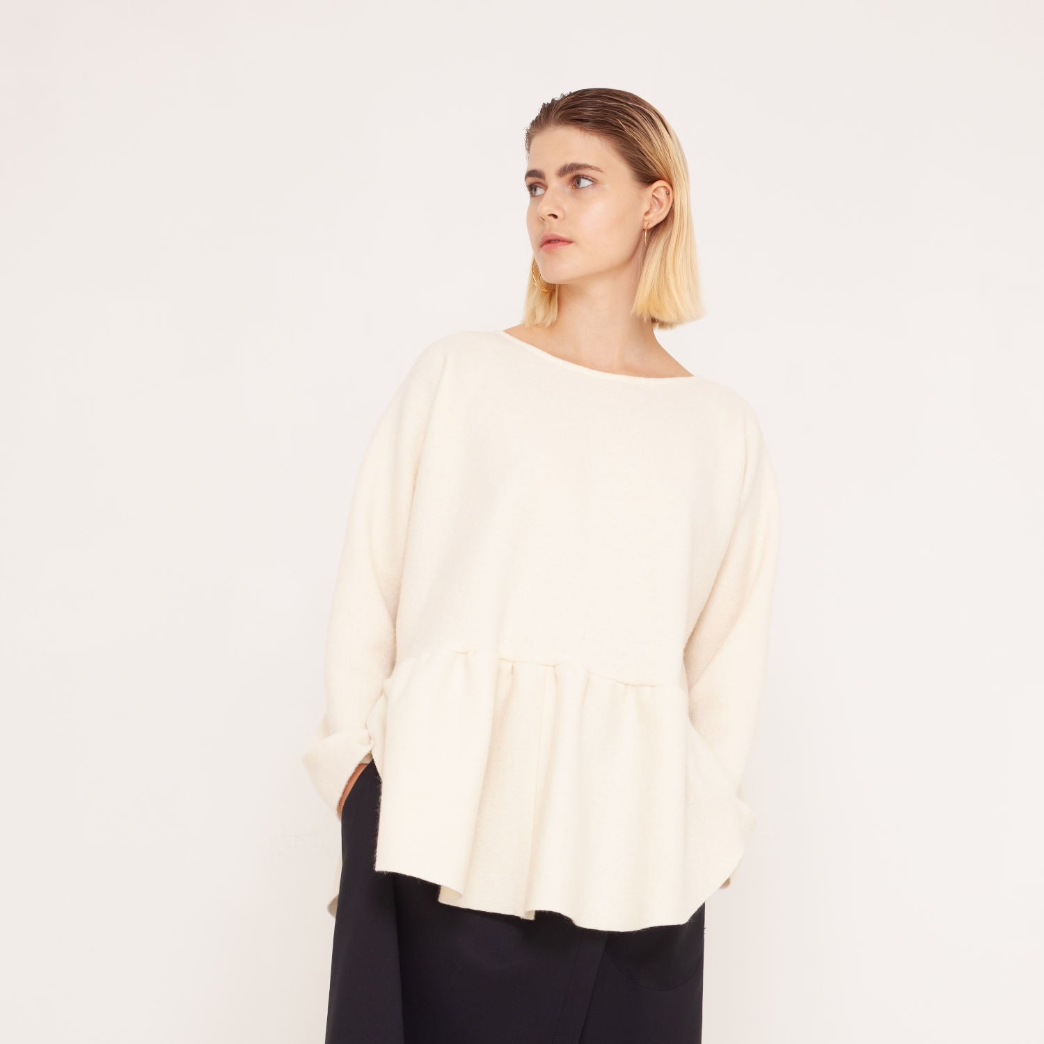 schlichter Sweater aus Bio-Wollwalk