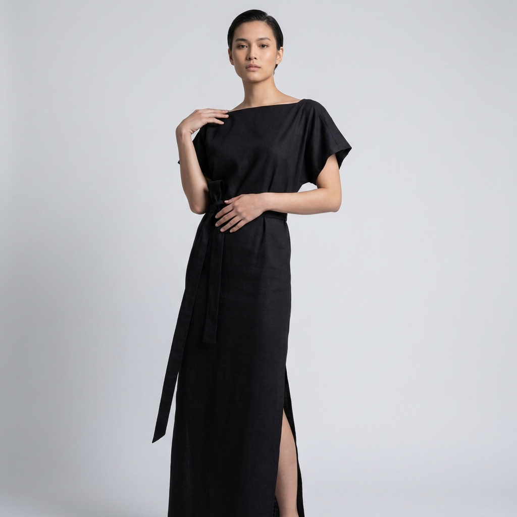 long evening gown in black