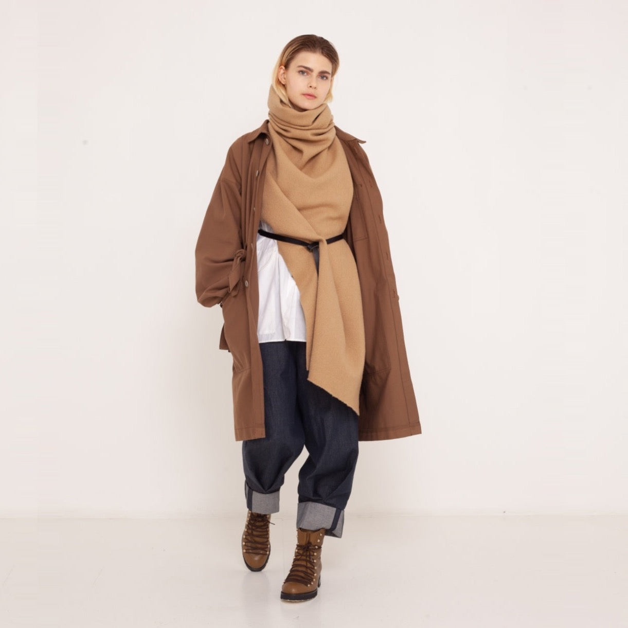 1 draped scarf made of organic boiled-wool 2023-01-03-WasteLessFashion by Natascha von Hirschhausen WasteLessFuture.jpg