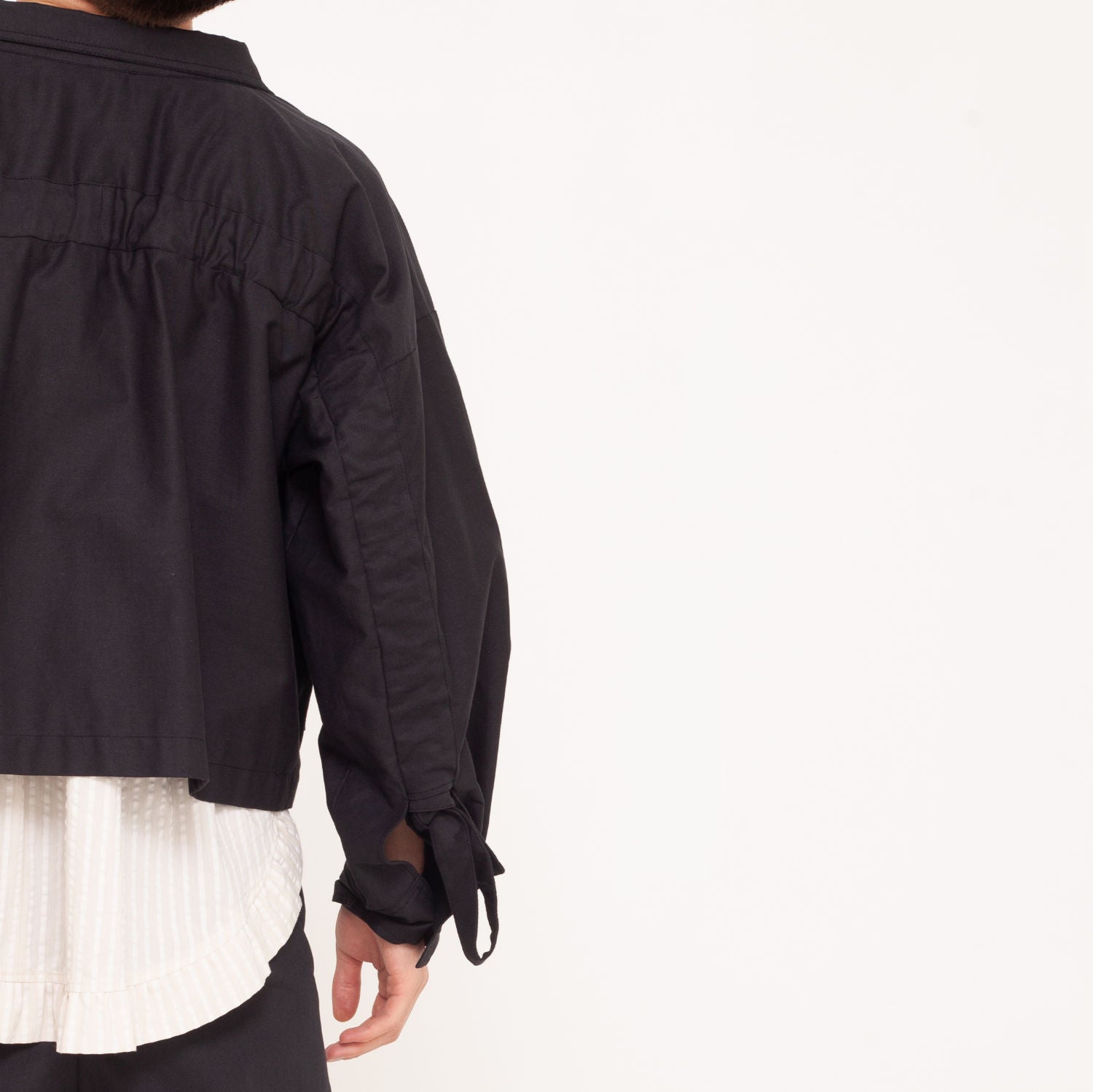 Denimjacke mit Raffung