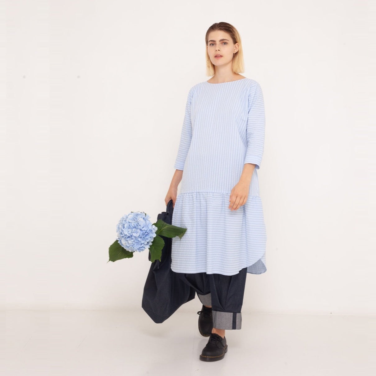 6 longsleeve dress with flair and pocket 2023-01-03-WasteLessFashion by Natascha von Hirschhausen WasteLessFuture.jpg