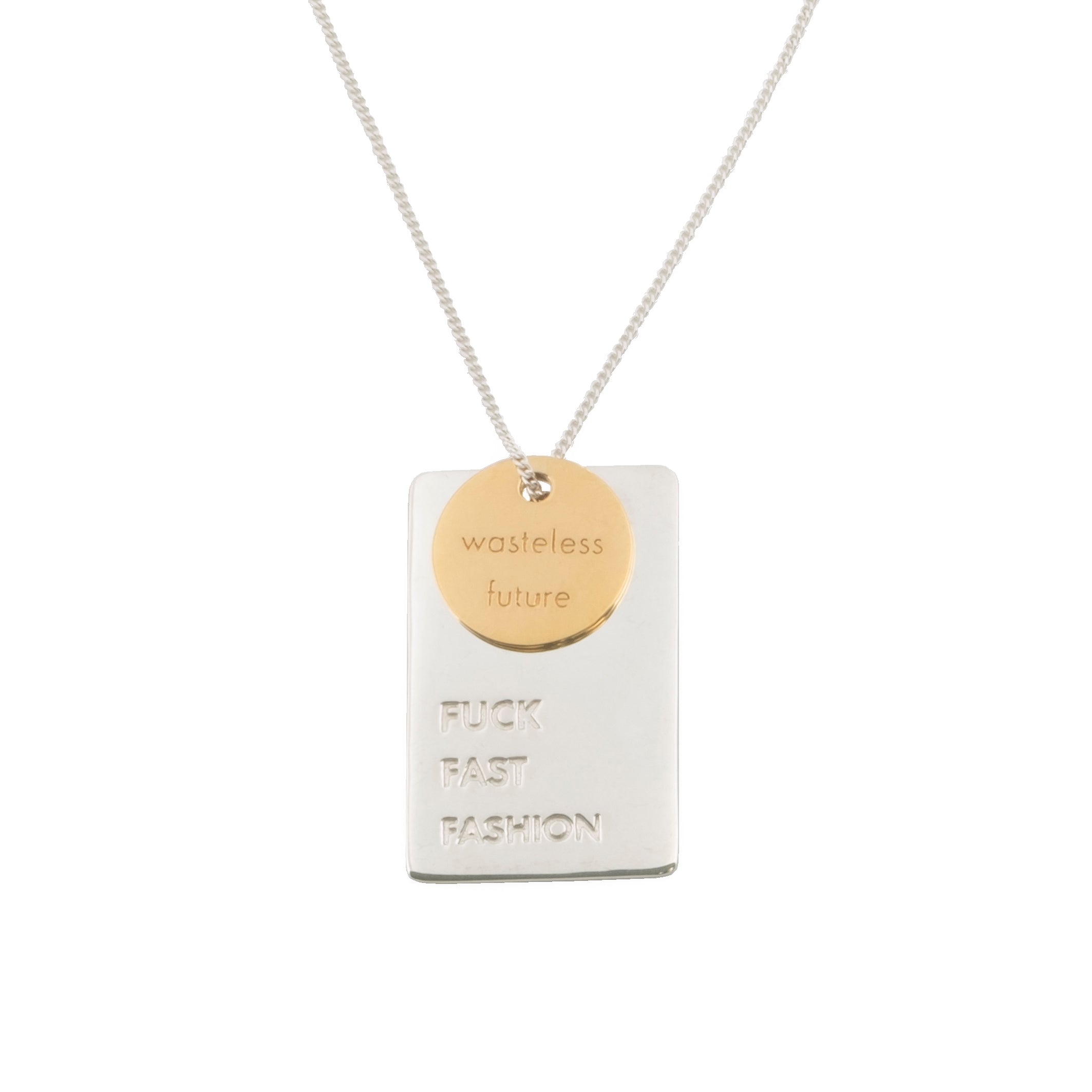FuckFastFashion Anhänger mit Kette