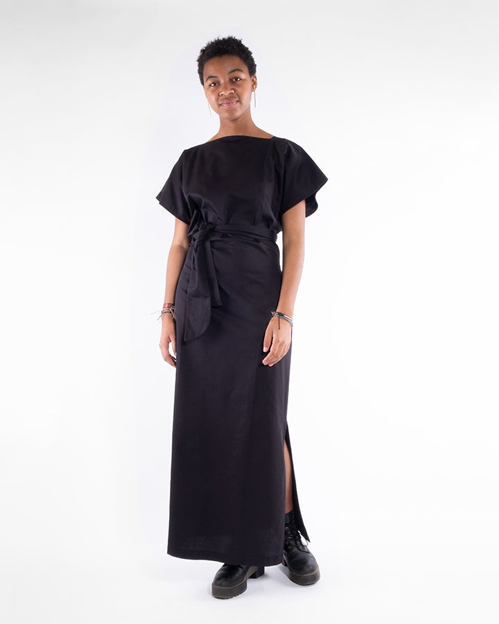long evening gown in black