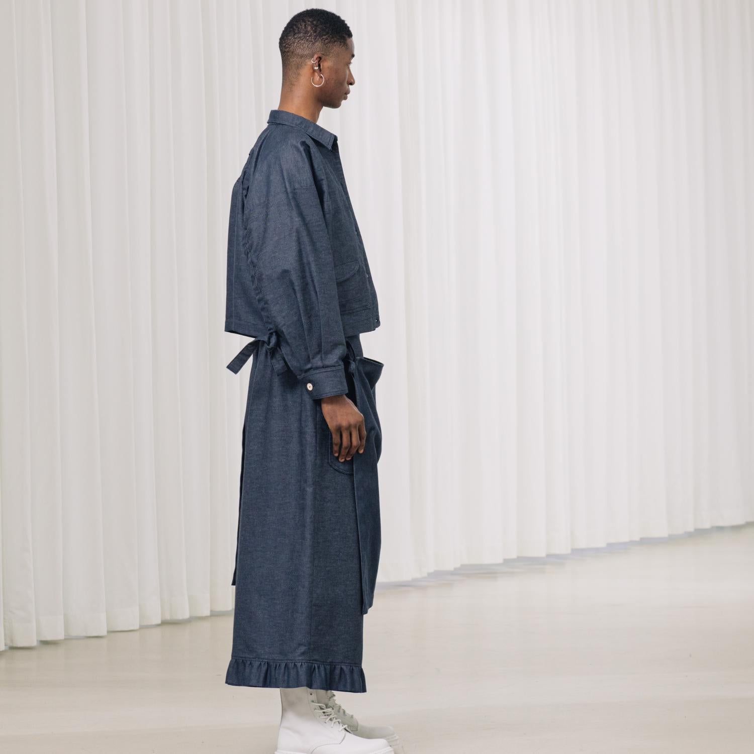 Denimjacke mit Raffung