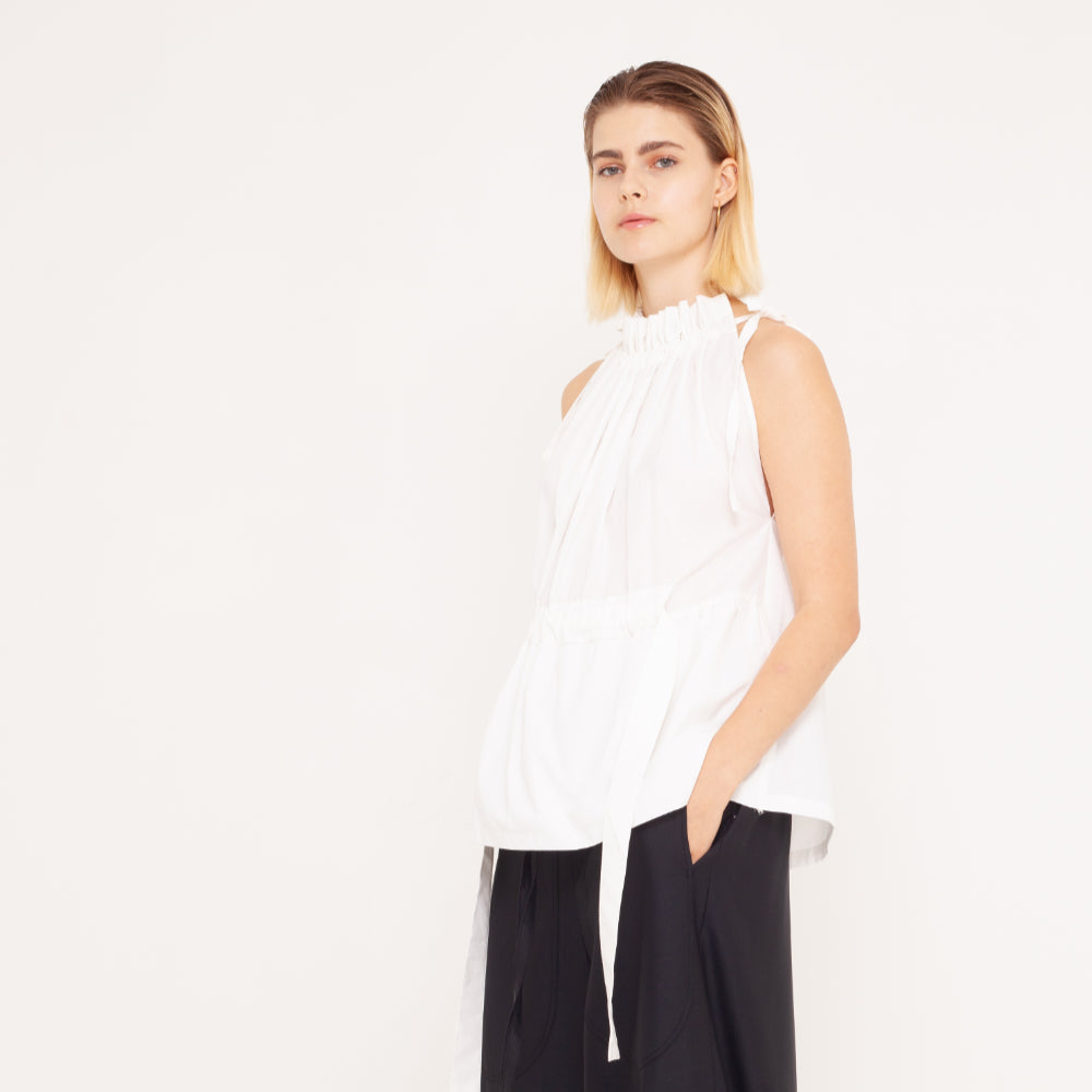 elegantes Popeline-Top mit Känguru-Tasche