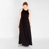 elegant jersey dress with ruffles by Natascha von Hirschhausen fashion design made in Berlin