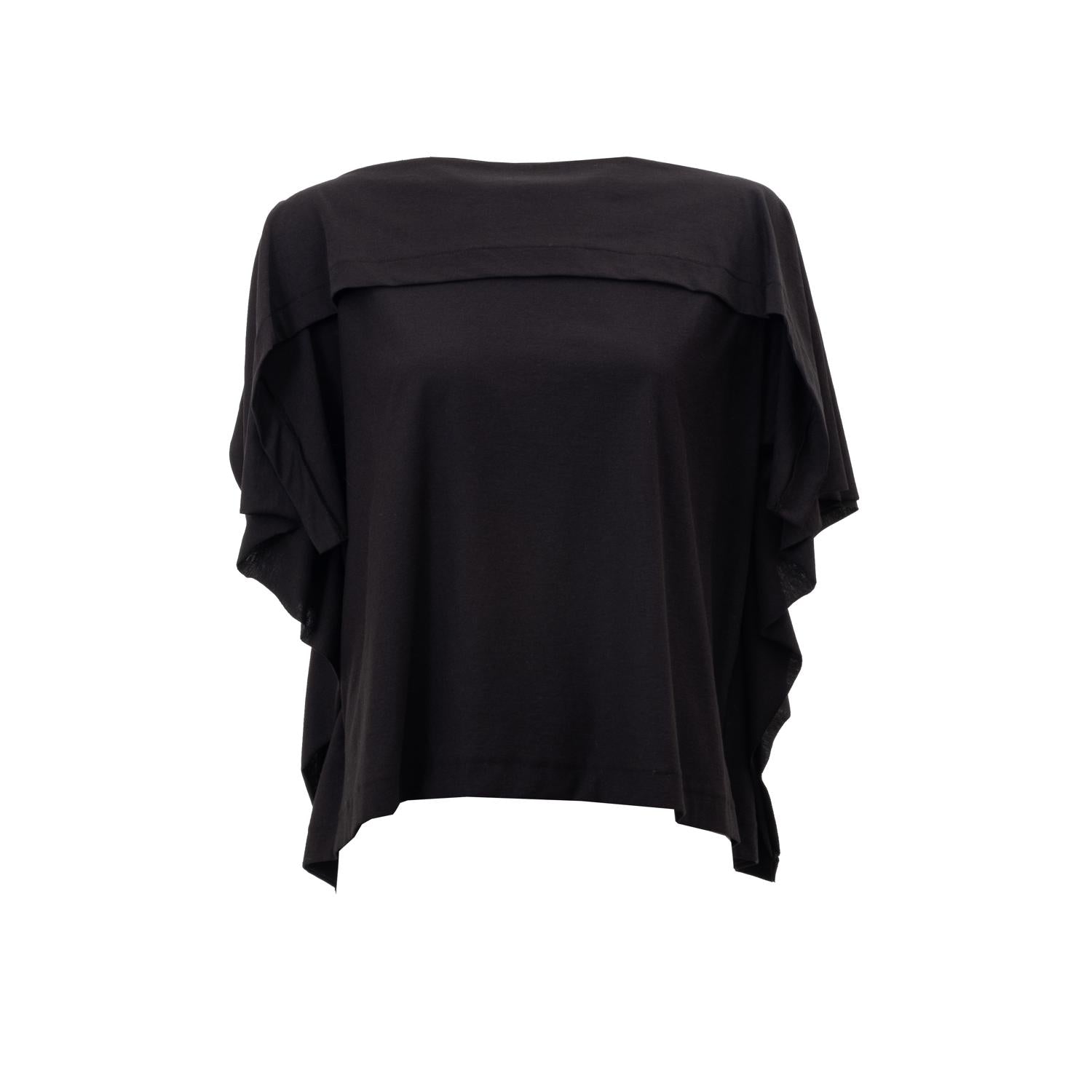 flowing jersey top in black by Natascha von Hirschhausen fashion design made in Berlin