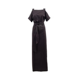 long evening gown with cut out details by Natascha von Hirschhausen fashion design made in Berlin