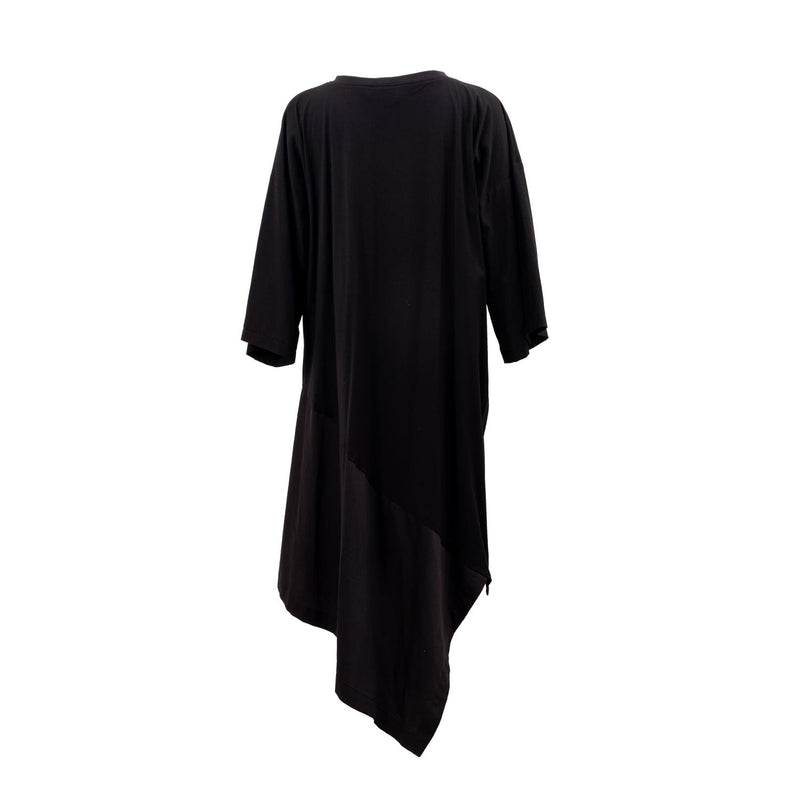 asymmetric oversized dress with fabric mix by Natascha von Hirschhausen fashion design made in Berlin
