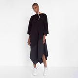 asymmetric oversized dress with fabric mix by Natascha von Hirschhausen fashion design made in Berlin