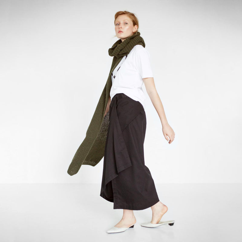draped cotton skirt by Natascha von Hirschhausen fashion design made in Berlin