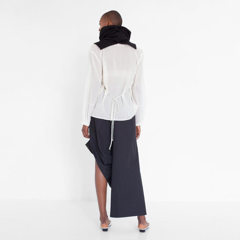 draped pants made of organic cotton by Natascha von Hirschhausen fashion design made in Berlin