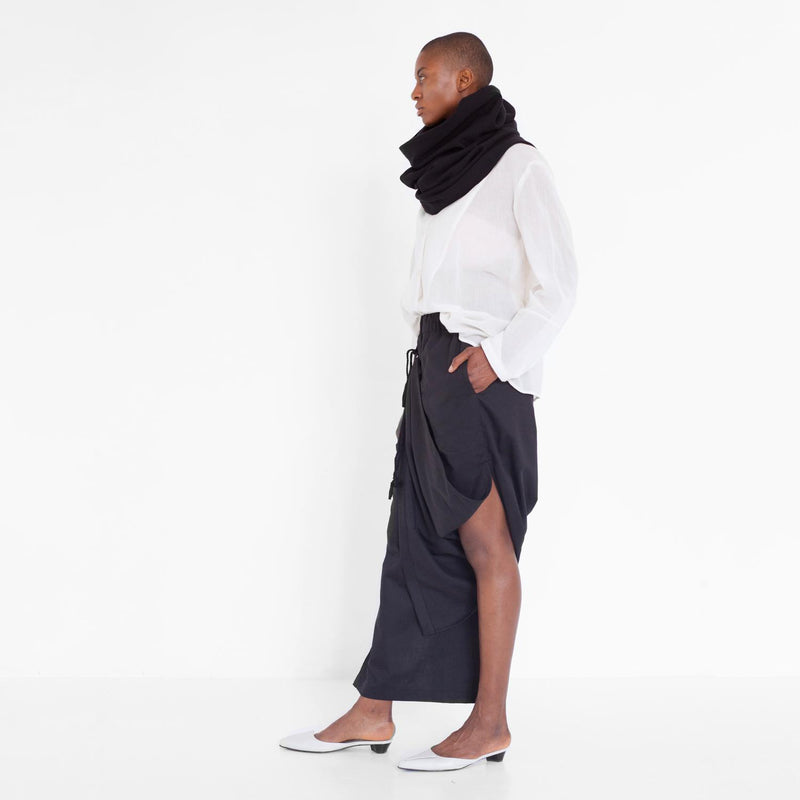 draped pants made of organic cotton by Natascha von Hirschhausen fashion design made in Berlin