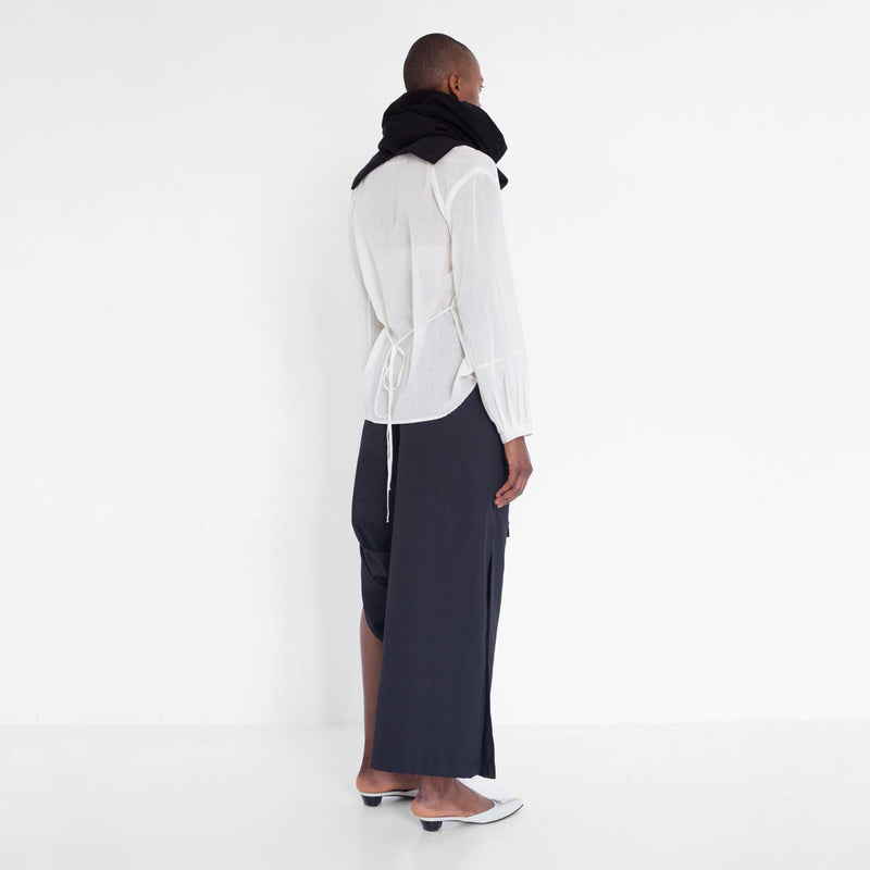 draped pants made of organic cotton by Natascha von Hirschhausen fashion design made in Berlin