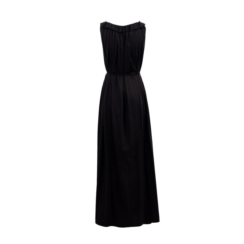 elegant jersey dress with ruffles by Natascha von Hirschhausen fashion design made in Berlin