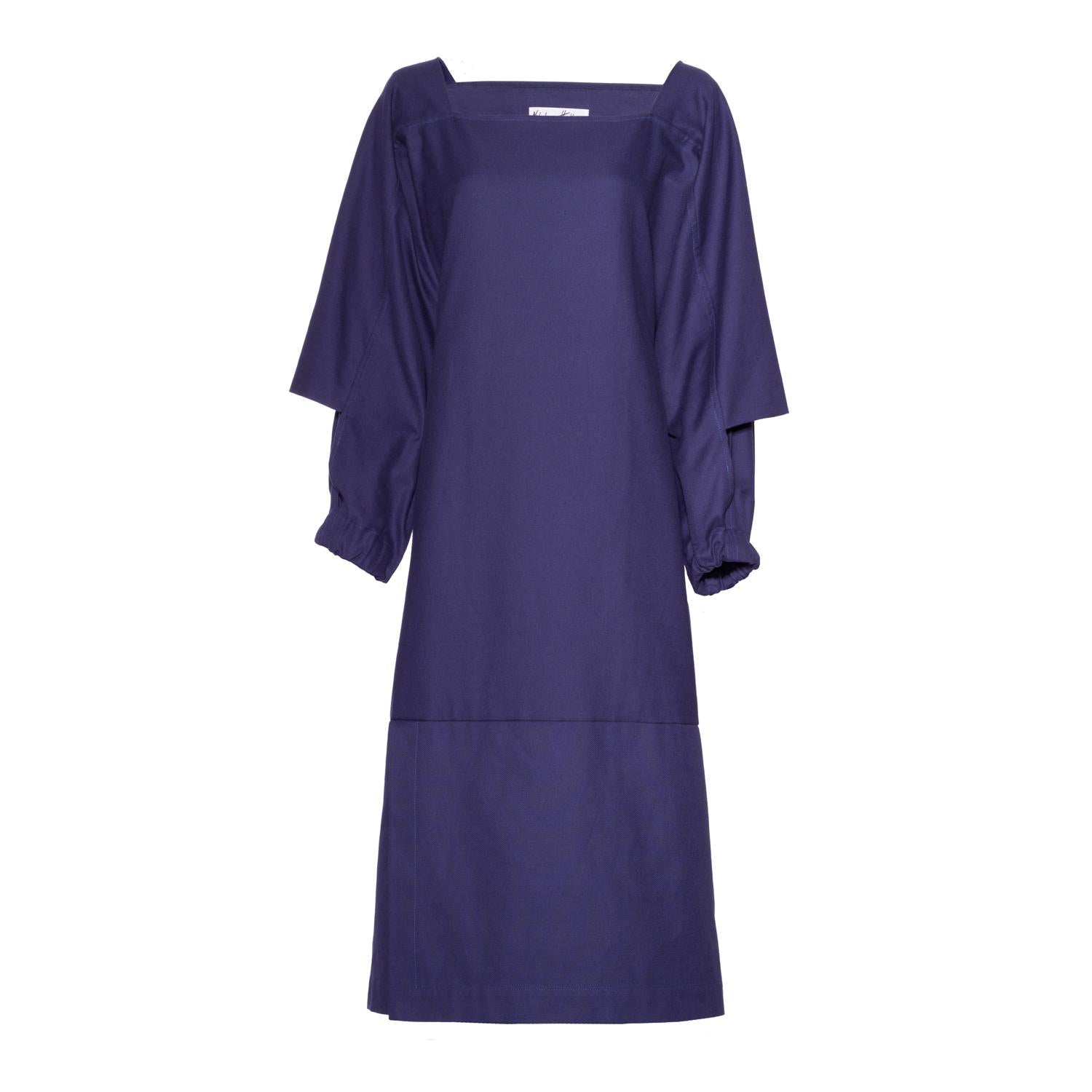 extravagant midi dress with cut out sleeves by Natascha von Hirschhausen fashion design made in Berlin