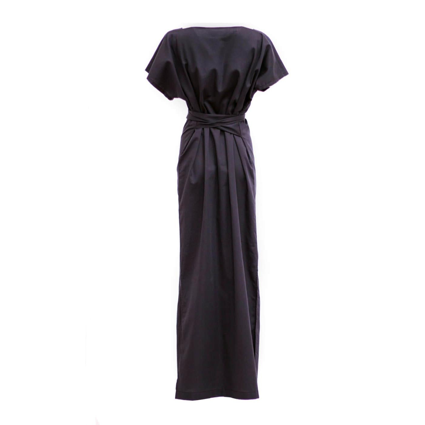 long evening gown in black by Natascha von Hirschhausen fashion design made in Berlin