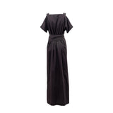 long evening gown with cut out details by Natascha von Hirschhausen fashion design made in Berlin