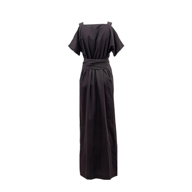long evening gown with cut out details by Natascha von Hirschhausen fashion design made in Berlin