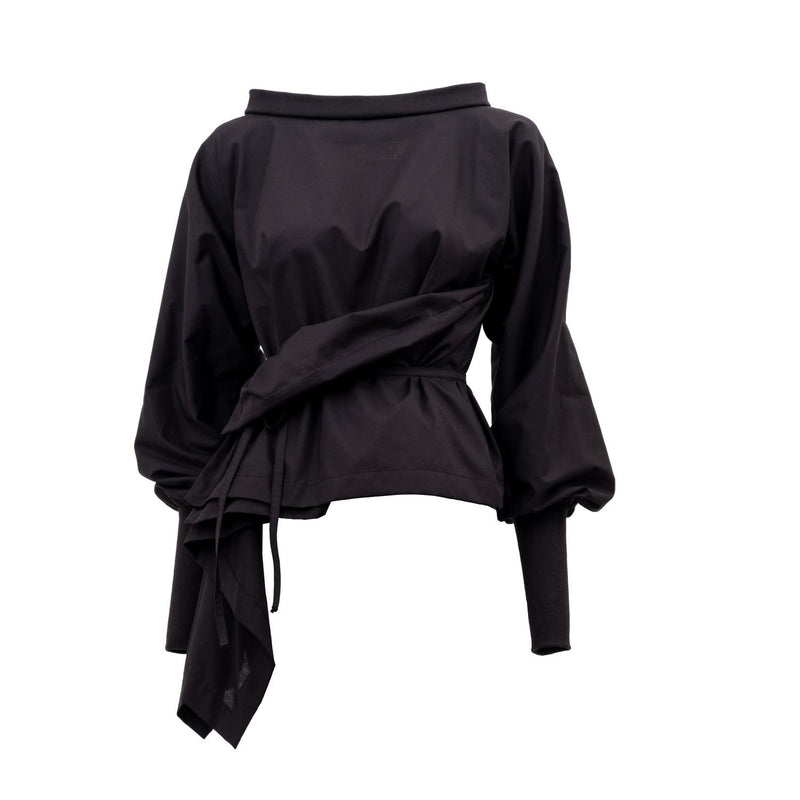 versatile blouse with ruffled sleeves by Natascha von Hirschhausen fashion design made in Berlin