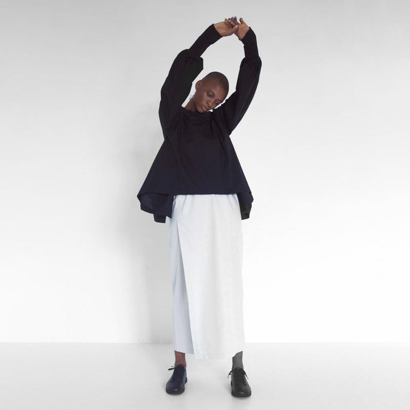 versatile blouse with ruffled sleeves by Natascha von Hirschhausen fashion design made in Berlin