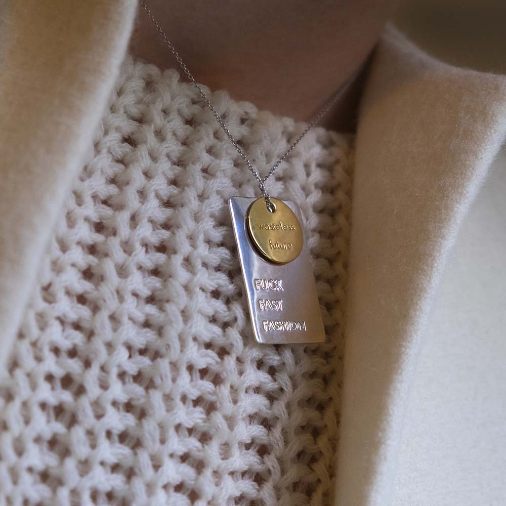 2nd love - FuckFastFashion pendant with chain